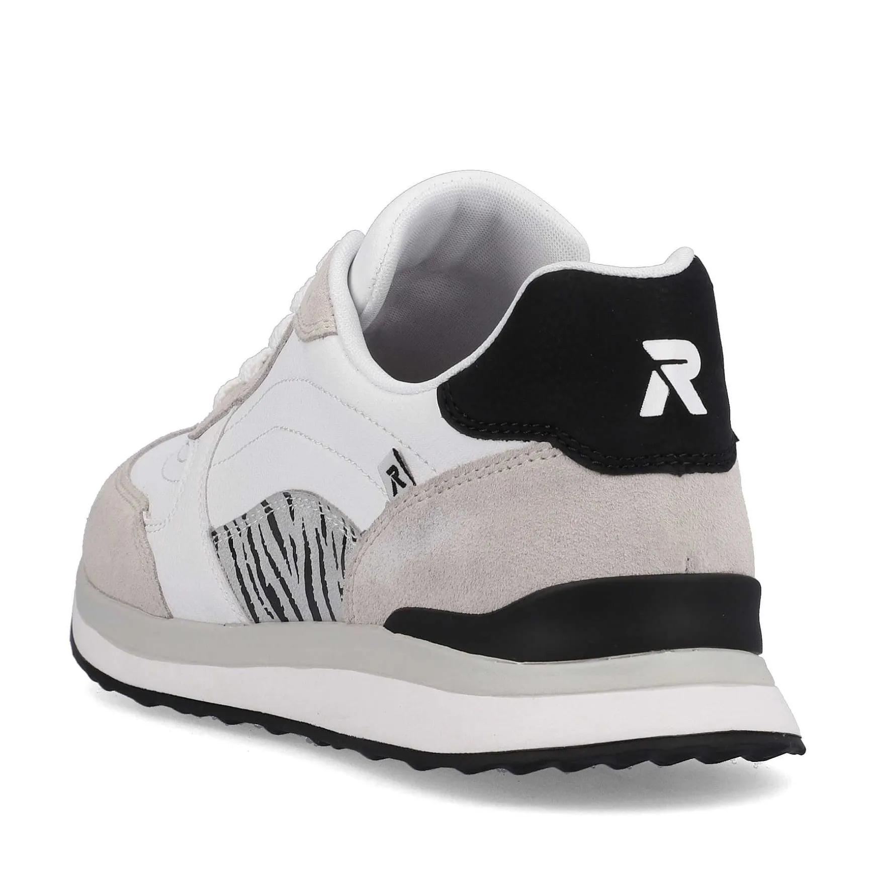 Rieker Women'S Sneaker Low Swan-White Arctic-Grey Zebra