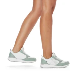 Rieker Women'S Sneaker Low Mint-Green Swan-White