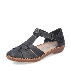 Rieker Women'S Strappy Sandals Midnight Black