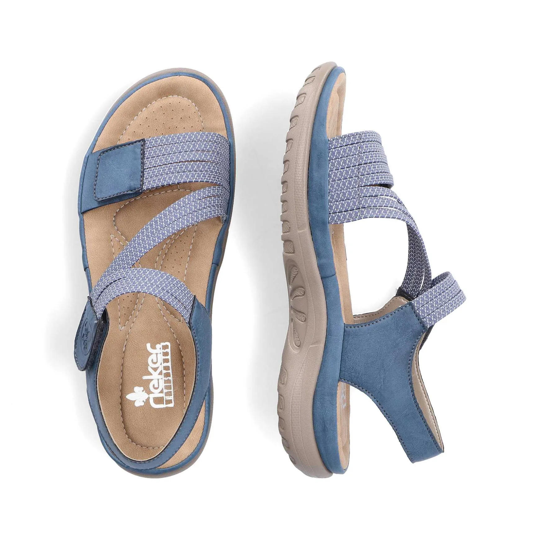 Rieker Women'S Strappy Sandals Sky Blue