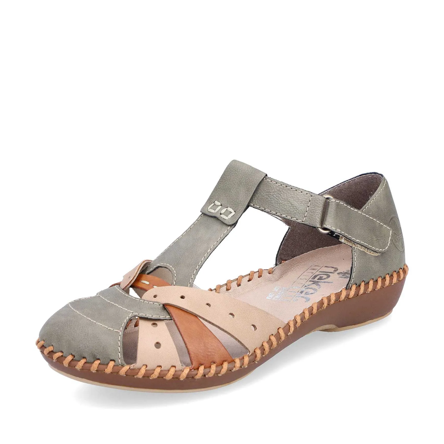 Rieker Women'S Strappy Sandals Mint Green-Beige