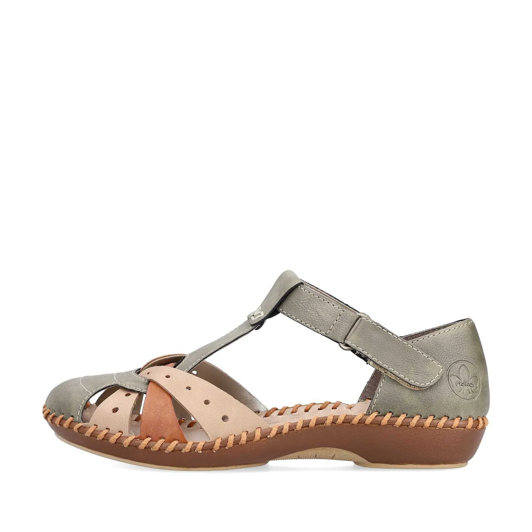 Rieker Women'S Strappy Sandals Mint Green-Beige