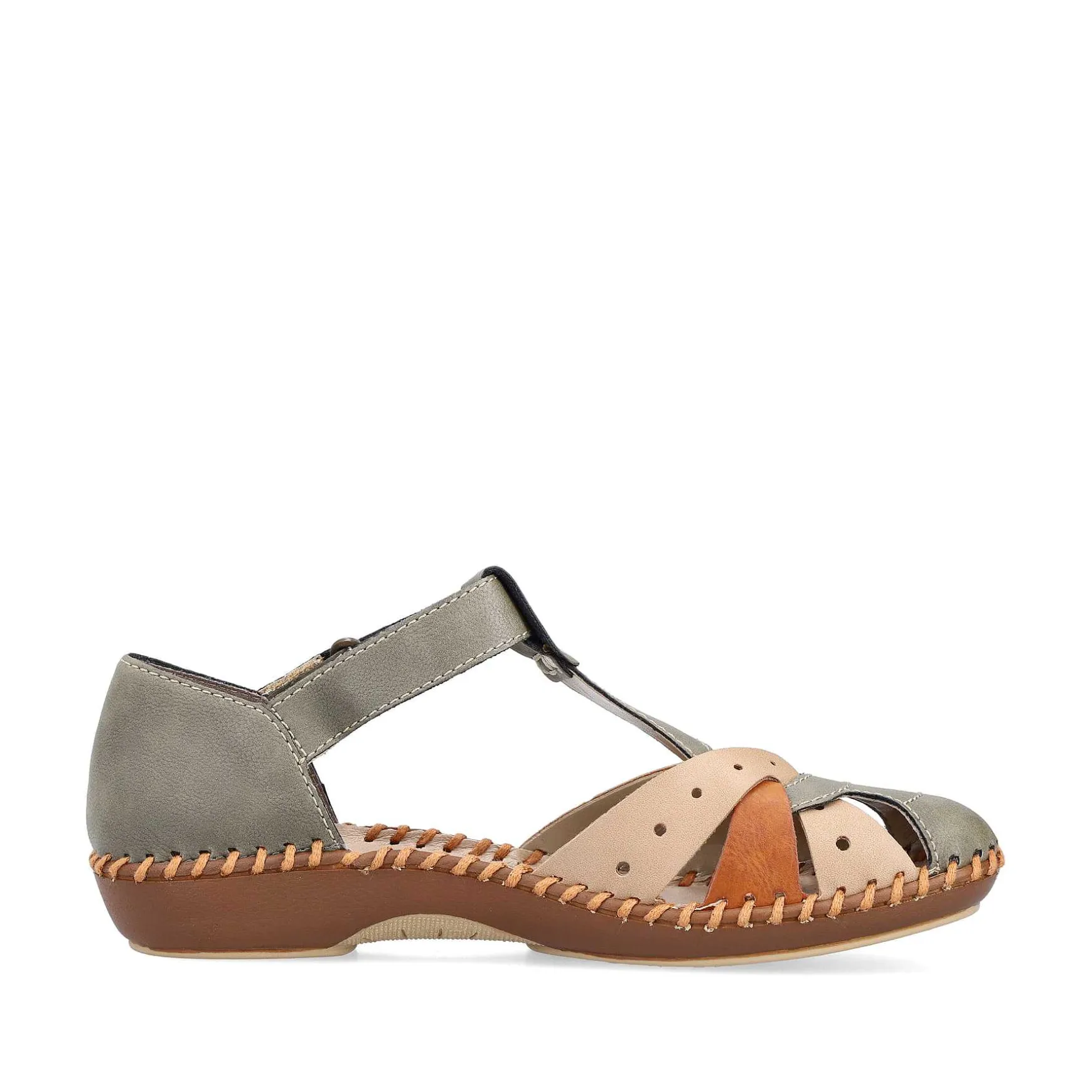 Rieker Women'S Strappy Sandals Mint Green-Beige