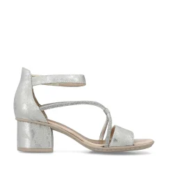 Rieker Women'S Strappy Sandals Silver Metallic