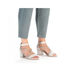 Rieker Women'S Strappy Sandals Silver Metallic