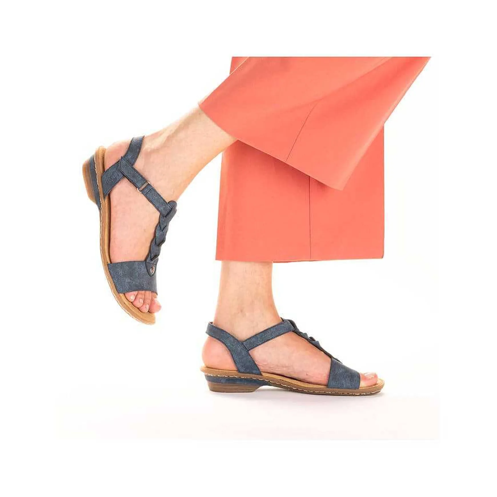 Rieker Women'S Strappy Sandals Pacific Blue