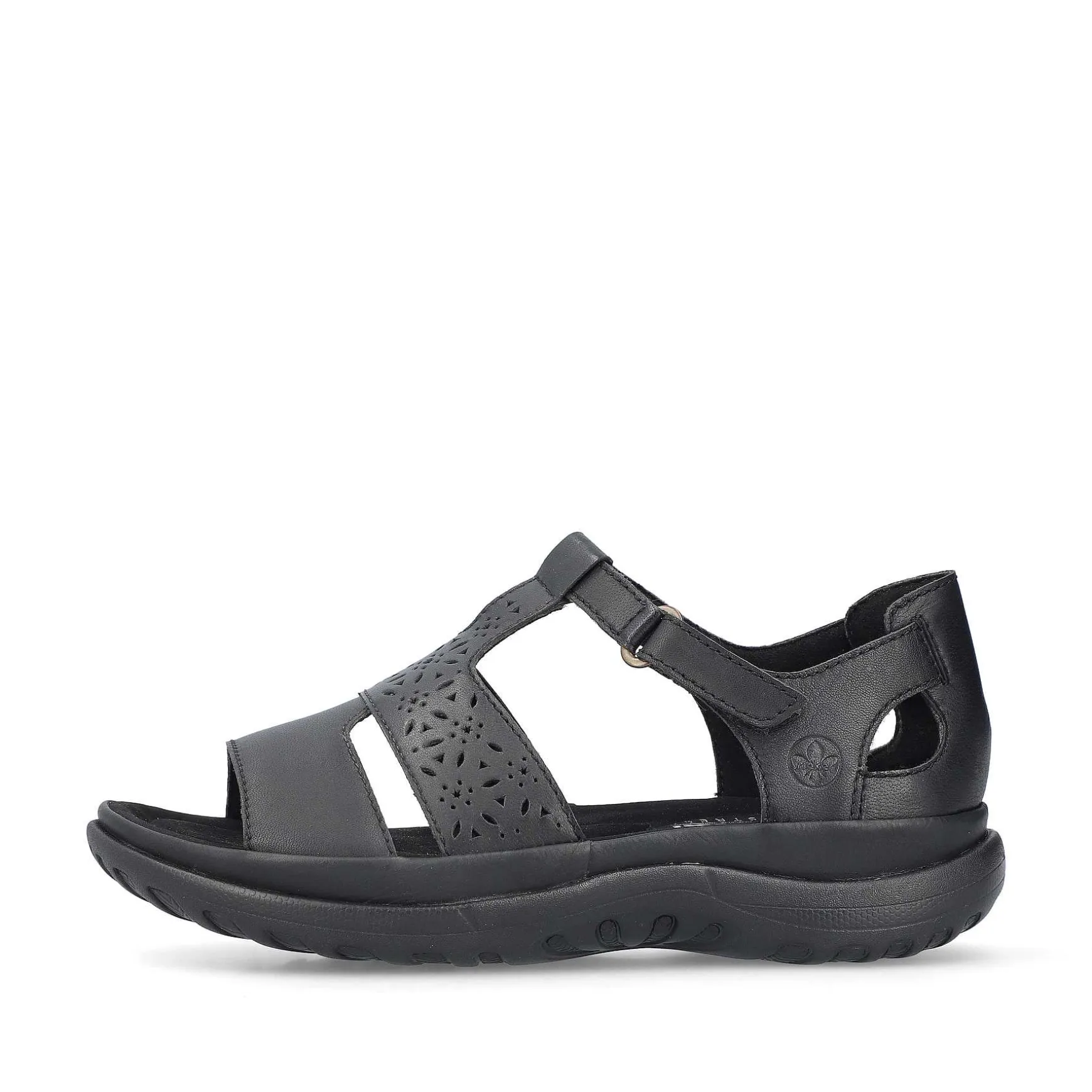 Rieker Women'S Strappy Sandals Glossy Black