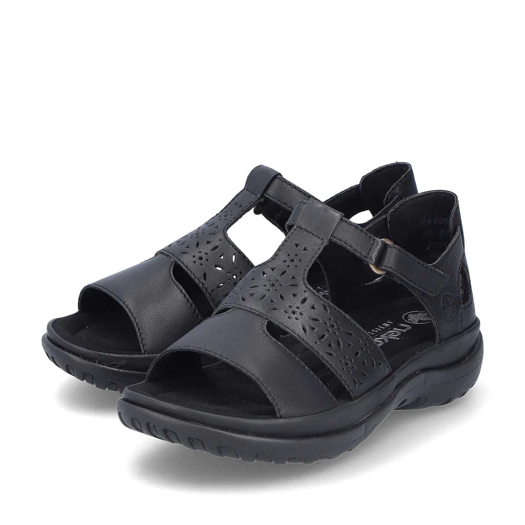 Rieker Women'S Strappy Sandals Glossy Black