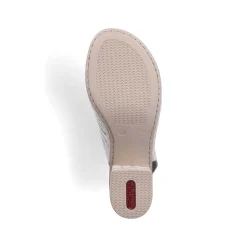 Rieker Women'S Strappy Sandals Silver Metallic