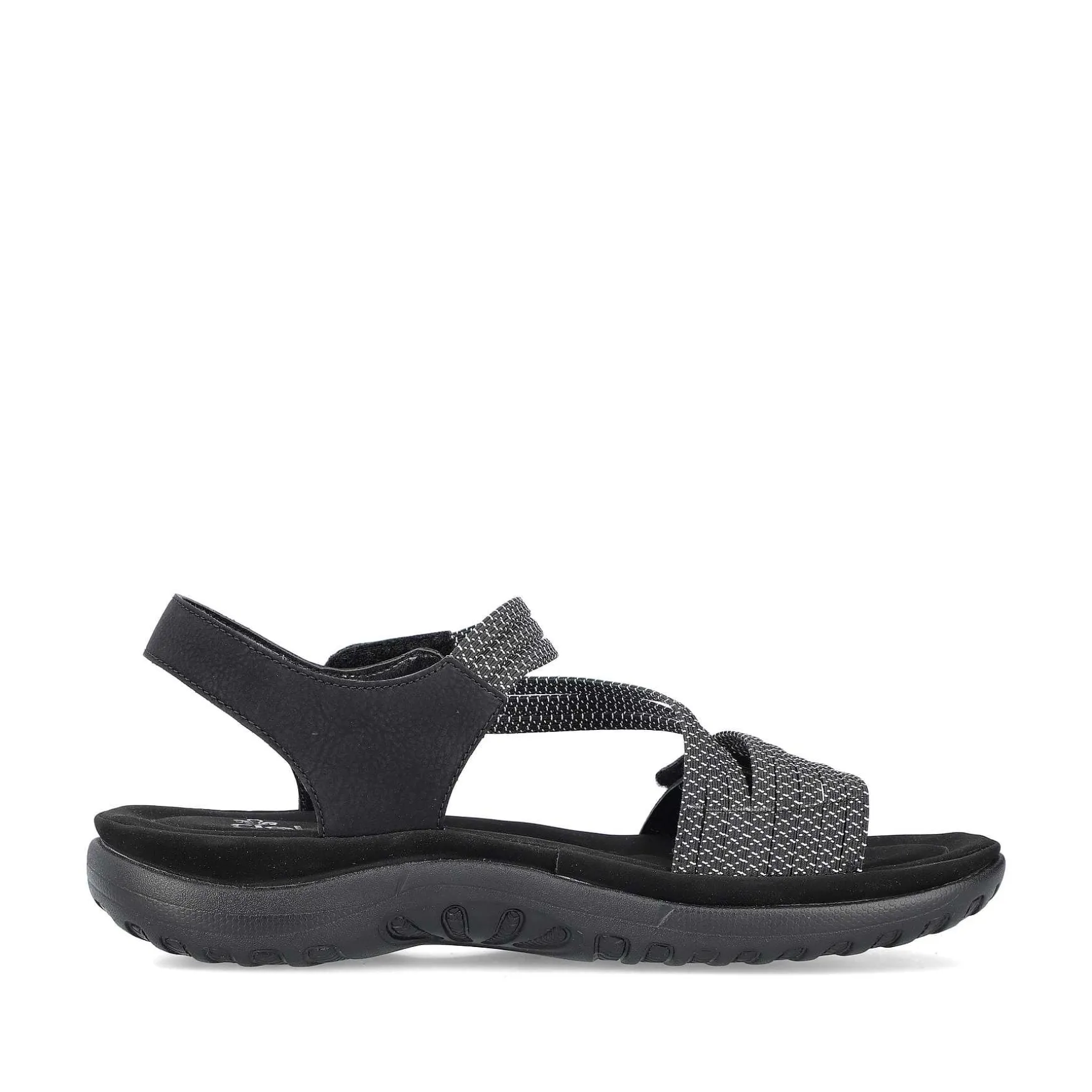 Rieker Women'S Strappy Sandals Asphalt Black