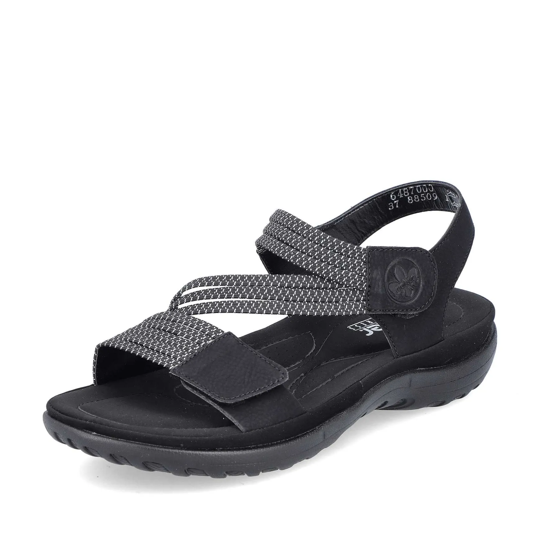 Rieker Women'S Strappy Sandals Asphalt Black