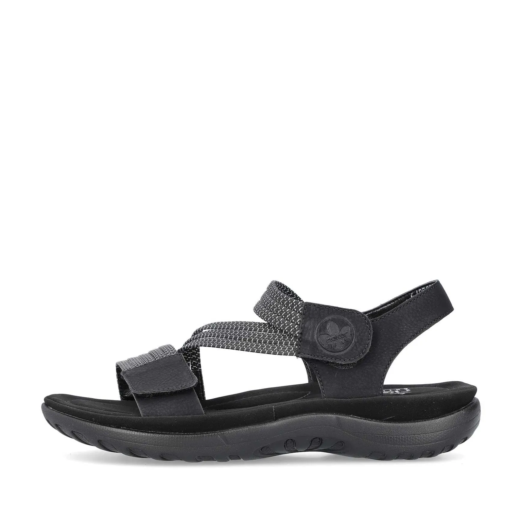 Rieker Women'S Strappy Sandals Asphalt Black