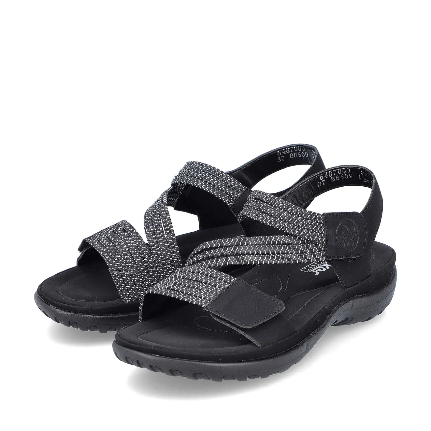 Rieker Women'S Strappy Sandals Asphalt Black