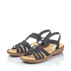 Rieker Women'S Strappy Sandals Night Black