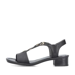 Rieker Women'S Strappy Sandals Asphalt Black