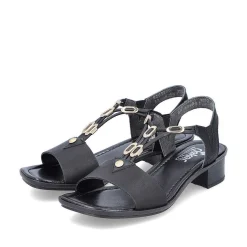 Rieker Women'S Strappy Sandals Asphalt Black