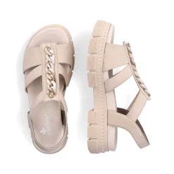 Rieker Women'S Strappy Sandals Light Beige
