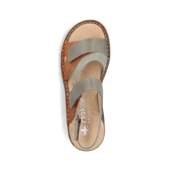 Rieker Women'S Strappy Sandals Green Grey