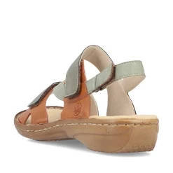 Rieker Women'S Strappy Sandals Green Grey