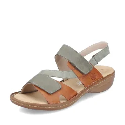 Rieker Women'S Strappy Sandals Green Grey