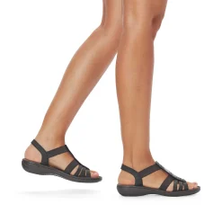 Rieker Women'S Strappy Sandals Black Gray