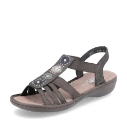 Rieker Women'S Strappy Sandals Black Gray