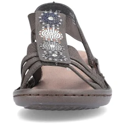 Rieker Women'S Strappy Sandals Black Gray