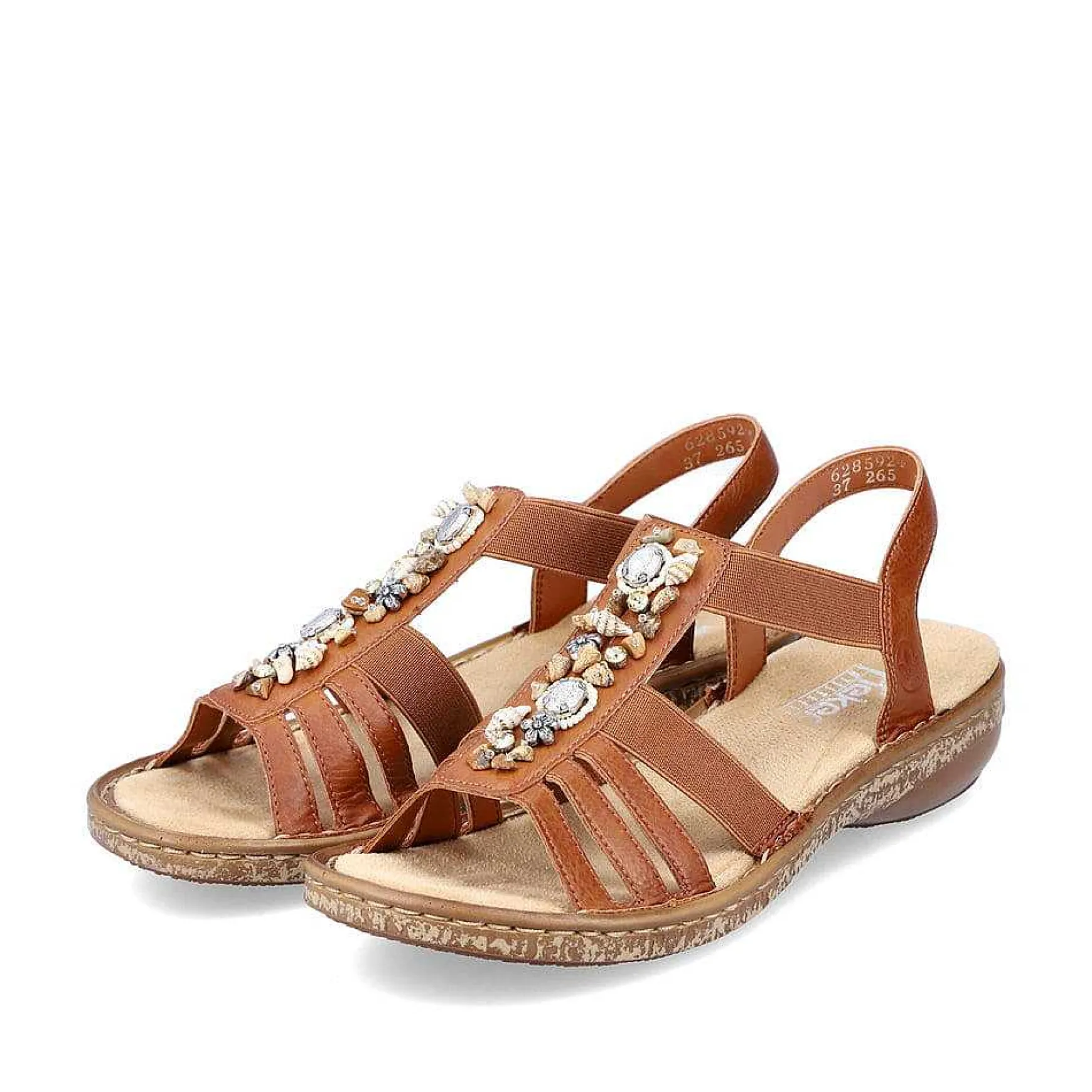 Rieker Women'S Strappy Sandals Caramel Brown