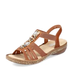 Rieker Women'S Strappy Sandals Caramel Brown