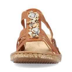 Rieker Women'S Strappy Sandals Caramel Brown