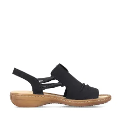 Rieker Women'S Strappy Sandals Asphalt Black