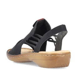 Rieker Women'S Strappy Sandals Asphalt Black