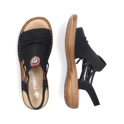 Rieker Women'S Strappy Sandals Asphalt Black