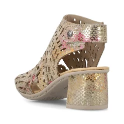 Rieker Women'S Strappy Sandals Bronze Metallic