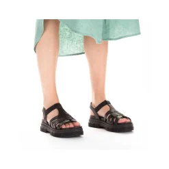 Rieker Women'S Strappy Sandals Asphalt Black