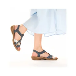 Rieker Women'S Strappy Sandals Pacific Blue