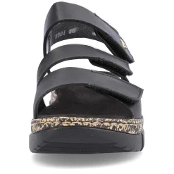 Rieker Women'S Strappy Sandals Asphalt Black