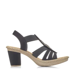 Rieker Women'S Strappy Sandals Jet Black