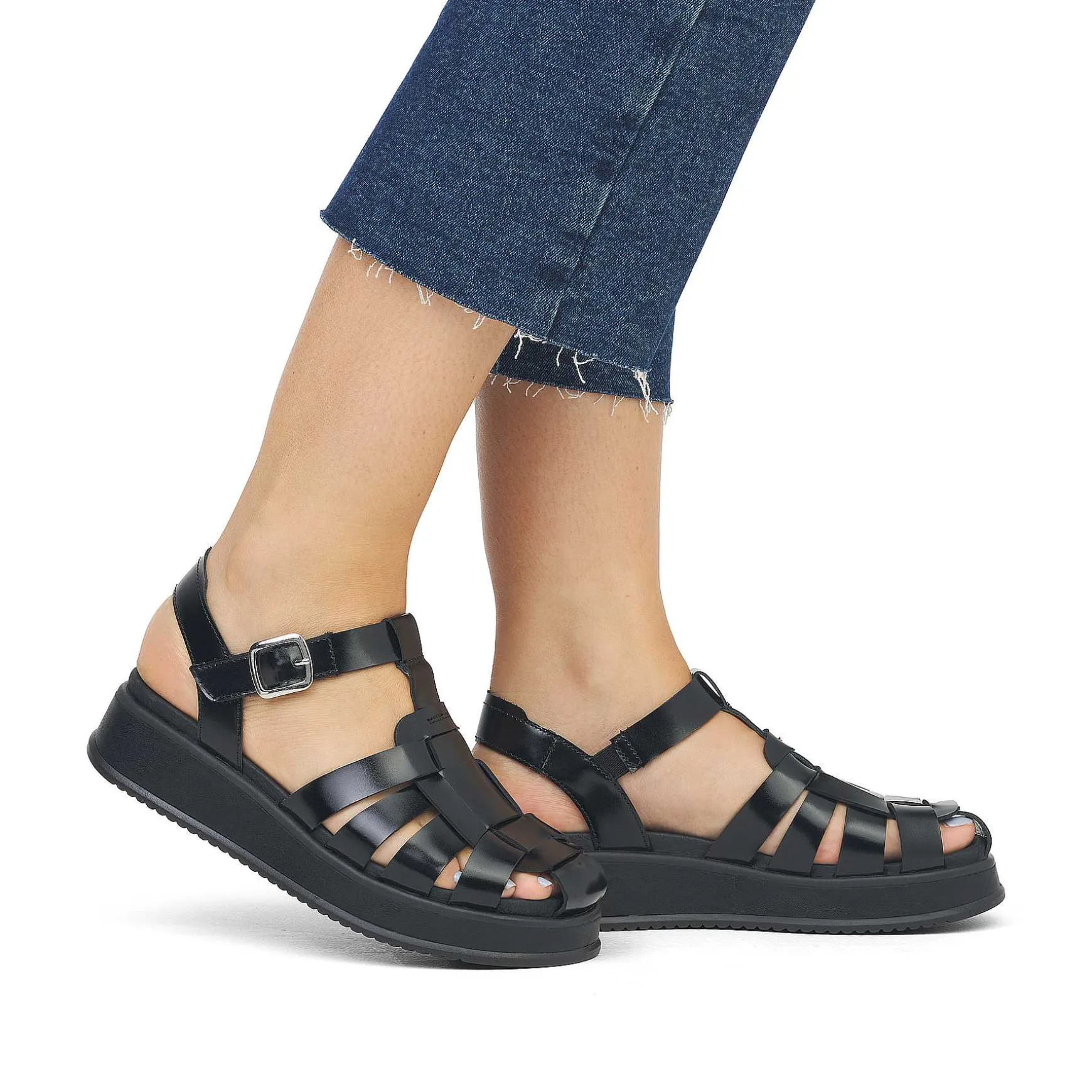 Rieker Women'S Strappy Sandals Noir