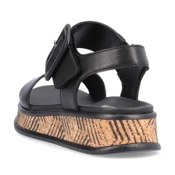 Rieker Women'S Strappy Sandals Midnight Black