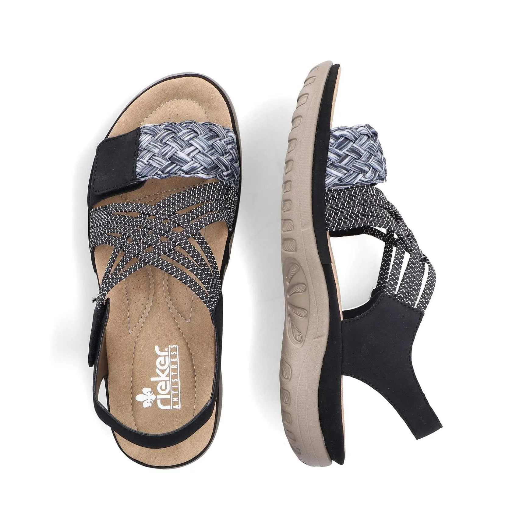 Rieker Women'S Strappy Sandals Night Black