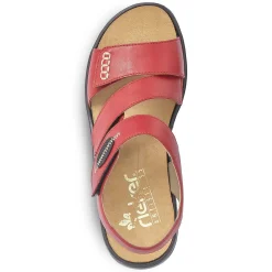 Rieker Women'S Strappy Sandals Cherry Red