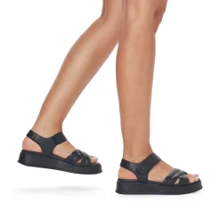 Rieker Women'S Strappy Sandals Midnight Black