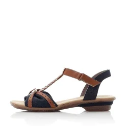 Rieker Women'S Strappy Sandals Sea Blue-Brown