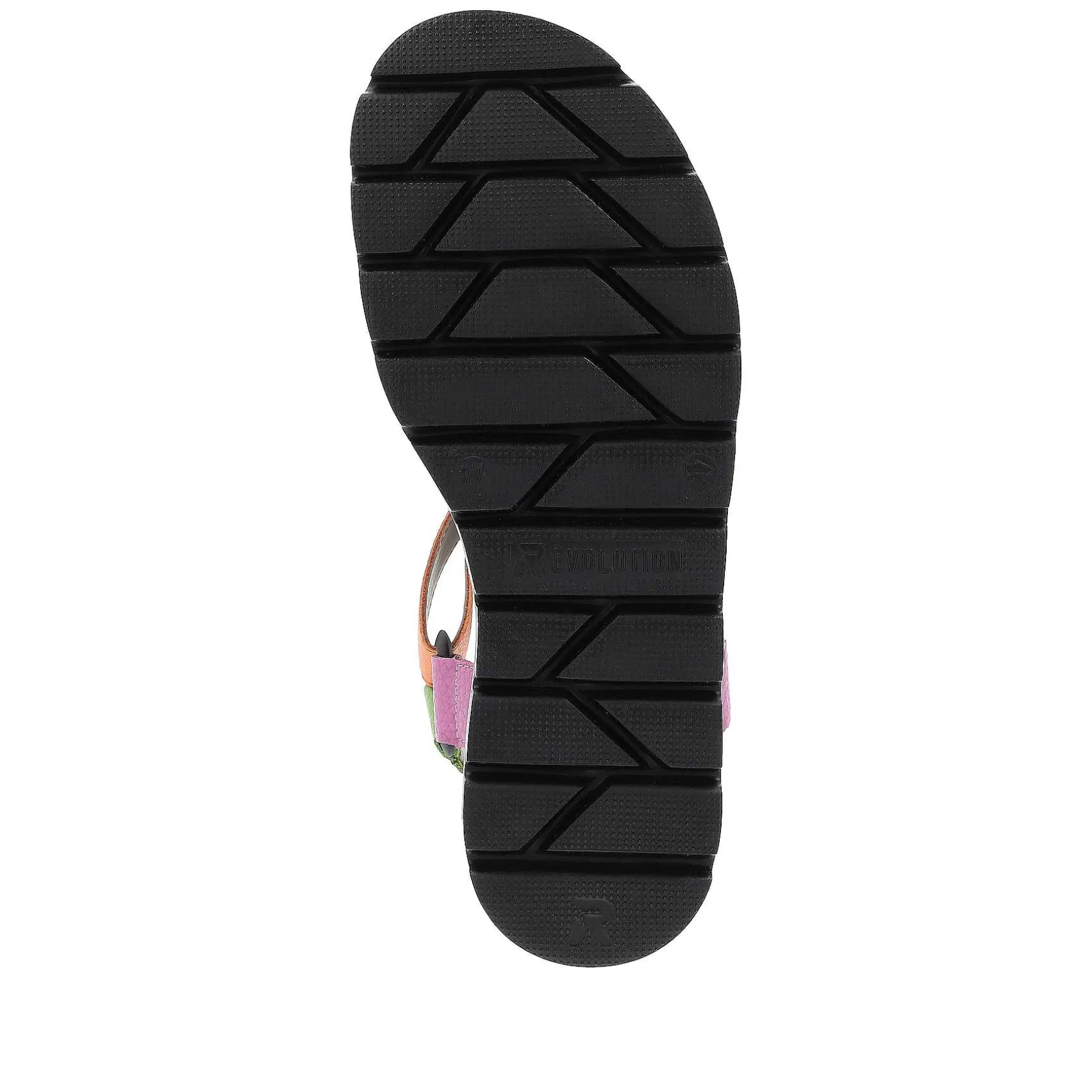 Rieker Women'S Strappy Sandals Black-Green-Pink-Orange