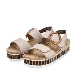 Rieker Women'S Strappy Sandals Sand Beige