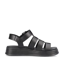 Rieker Women'S Strappy Sandals Night Black