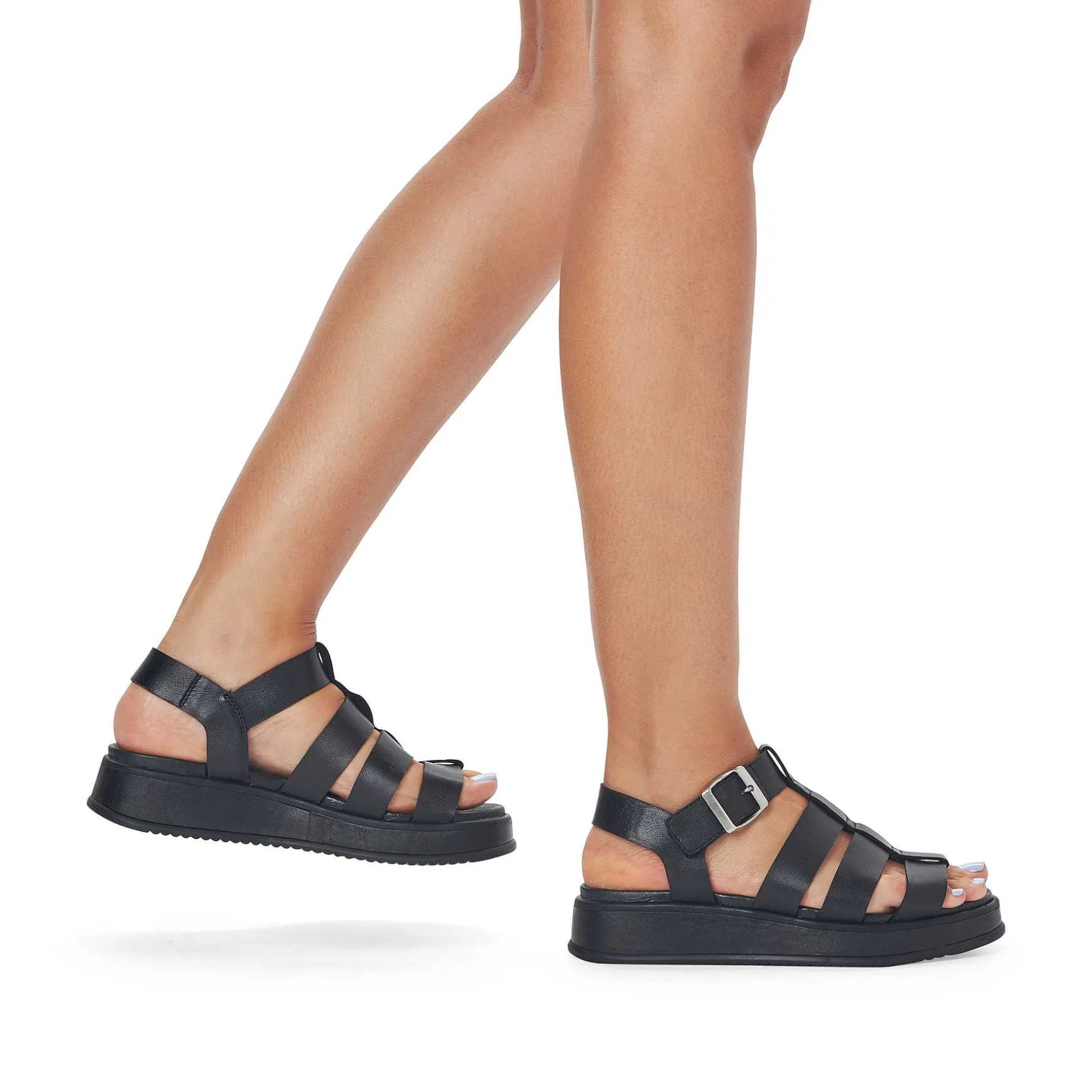 Rieker Women'S Strappy Sandals Night Black