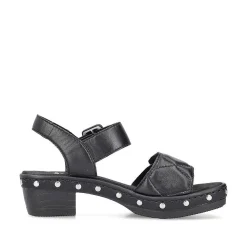 Rieker Women'S Strappy Sandals Asphalt Black