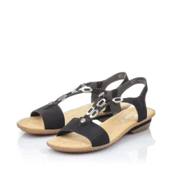 Rieker Women'S Strappy Sandals Jet Black